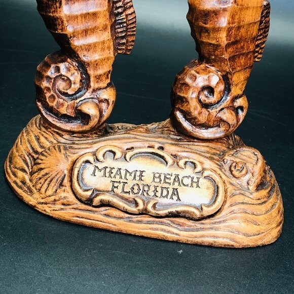 70s Treasure Craft Miami Seahorse Salt Pepper Shaker Stand Set Beach Party - Picture 5 of 10